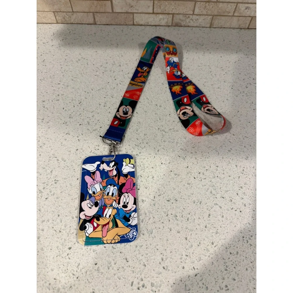 Disney Parks Mickey Mouse Friends ID Cardholder Lanyard